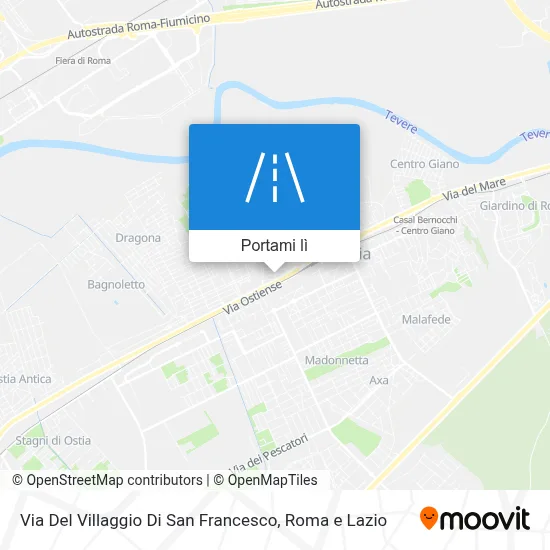 Mappa Via Del Villaggio Di San Francesco