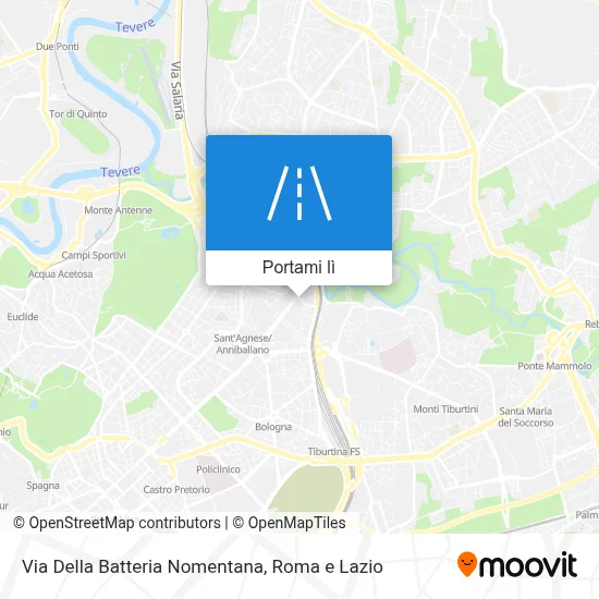 Mappa Via Della Batteria Nomentana