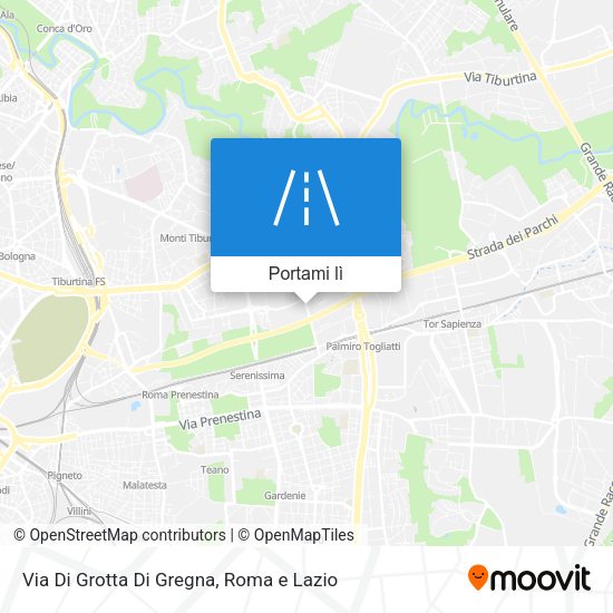 Mappa Via Di Grotta Di Gregna
