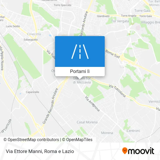 Mappa Via Ettore Manni