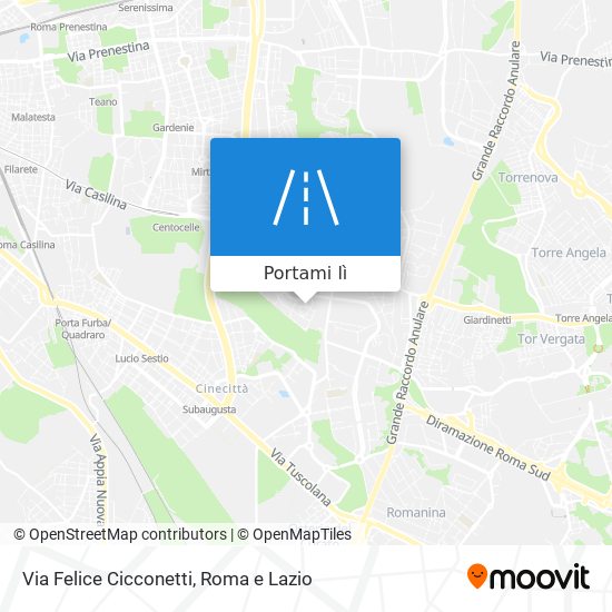 Mappa Via Felice Cicconetti