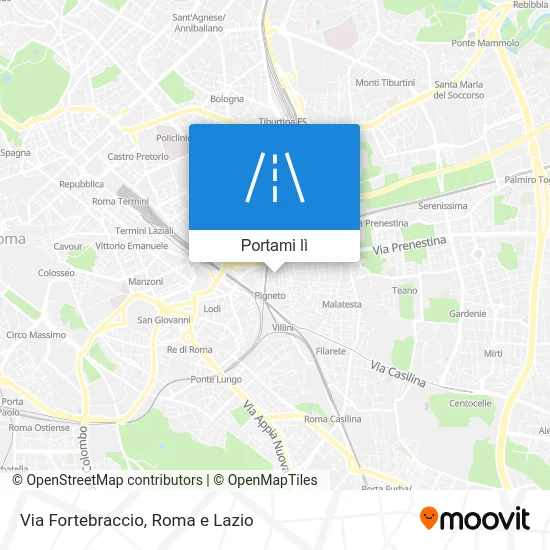 Mappa Via Fortebraccio