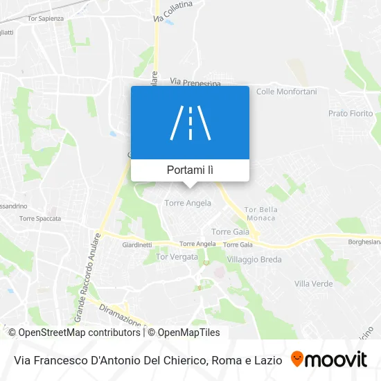 Mappa Via Francesco D'Antonio Del Chierico