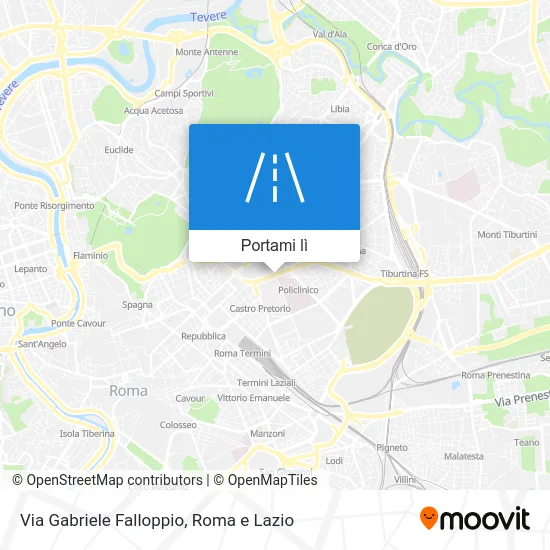 Mappa Via Gabriele Falloppio