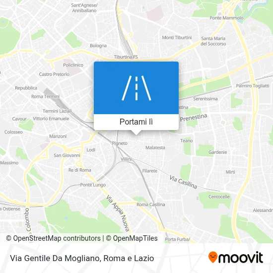 Mappa Via Gentile Da Mogliano