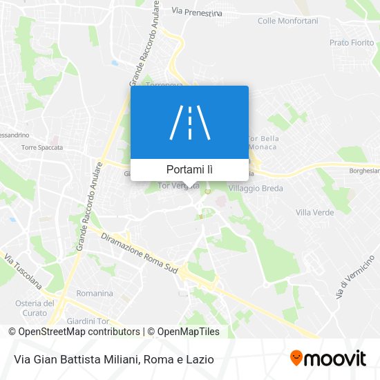 Mappa Via Gian Battista Miliani