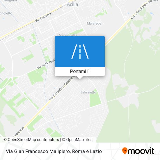 Mappa Via Gian Francesco Malipiero