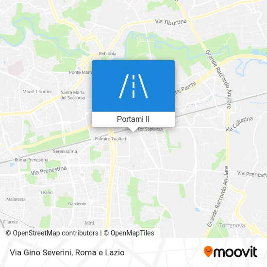 Mappa Via Gino Severini