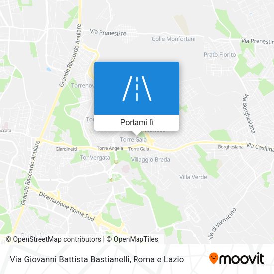 Mappa Via Giovanni Battista Bastianelli