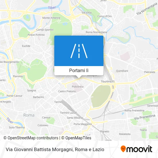 Mappa Via Giovanni Battista Morgagni