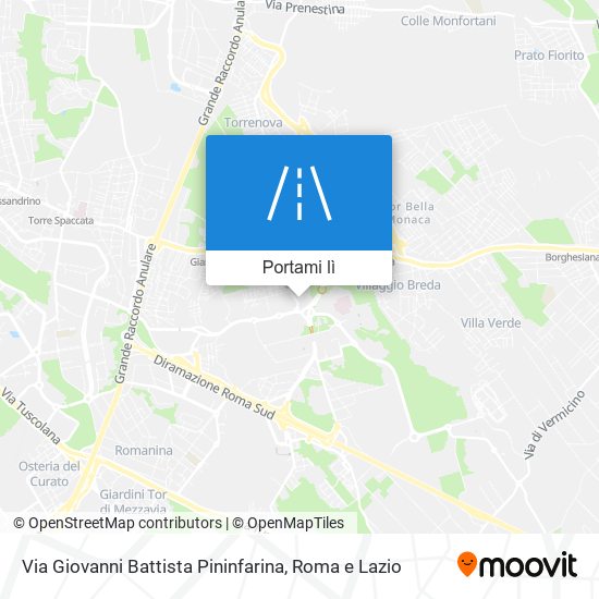 Mappa Via Giovanni Battista Pininfarina