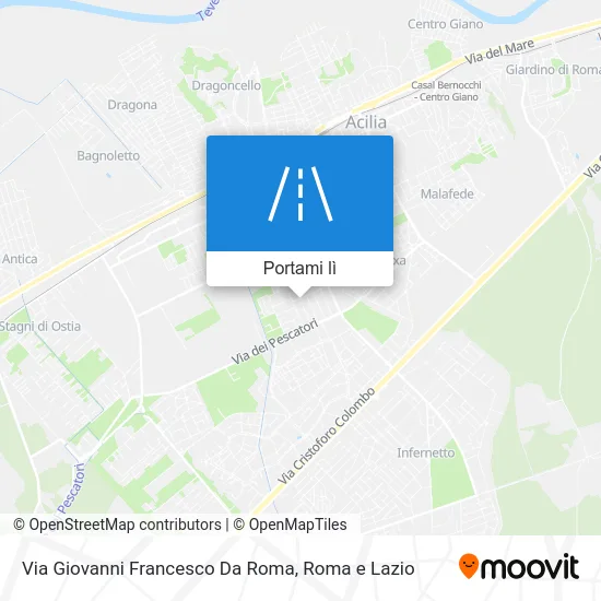 Mappa Via Giovanni Francesco Da Roma