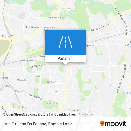 Mappa Via Giuliano Da Foligno