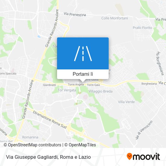 Mappa Via Giuseppe Gagliardi