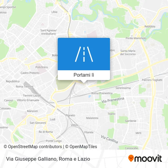 Mappa Via Giuseppe Galliano