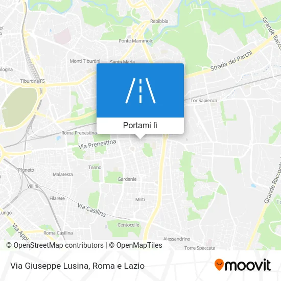 Mappa Via Giuseppe Lusina