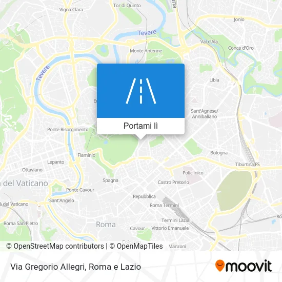 Mappa Via Gregorio Allegri