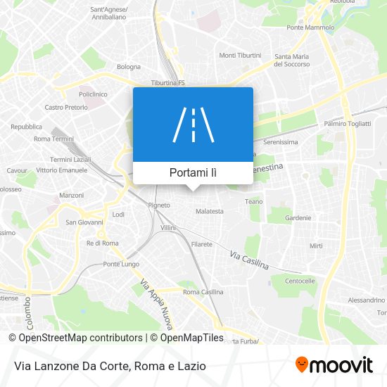 Mappa Via Lanzone Da Corte