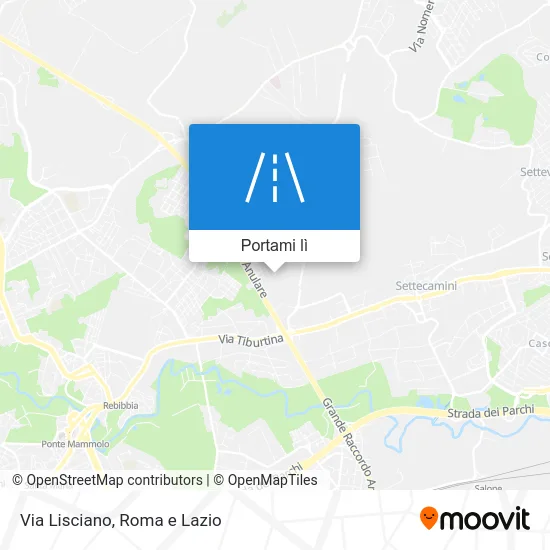 Mappa Via Lisciano