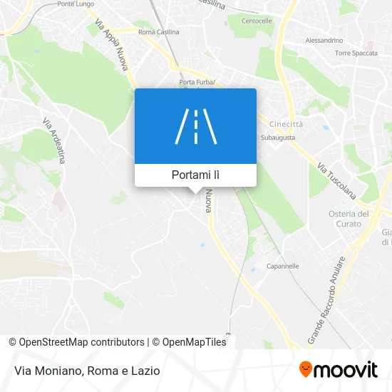 Mappa Via Moniano