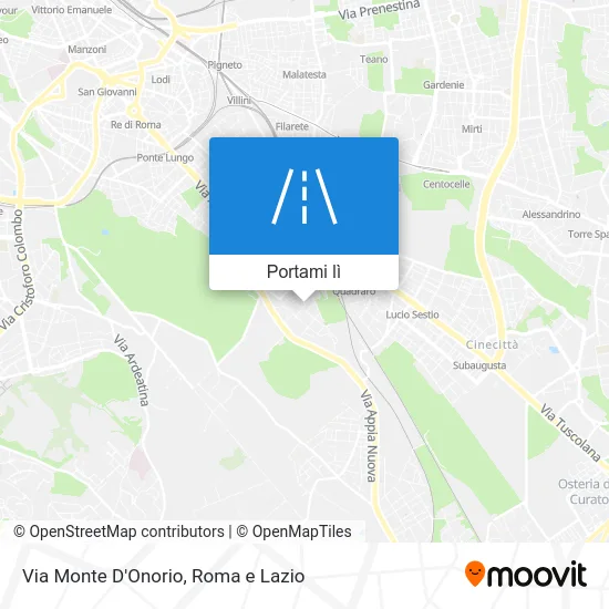 Mappa Via Monte D'Onorio