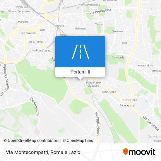 Mappa Via Montecompatri