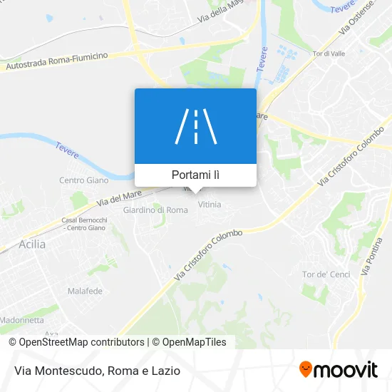 Mappa Via Montescudo