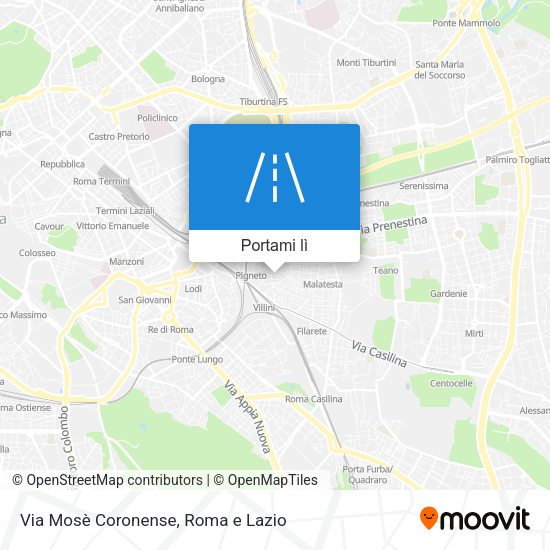 Mappa Via Mosè Coronense