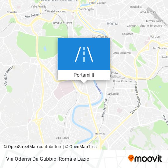 Come arrivare a Via Oderisi Da Gubbio a Roma con Bus, Metro o Treno?