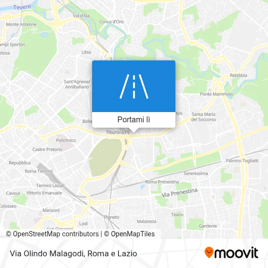 Mappa Via Olindo Malagodi
