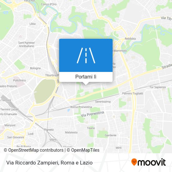 Mappa Via Riccardo Zampieri