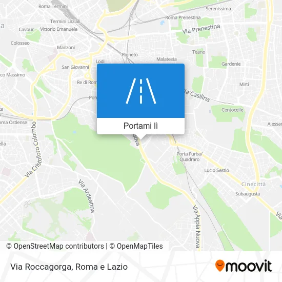 Mappa Via Roccagorga