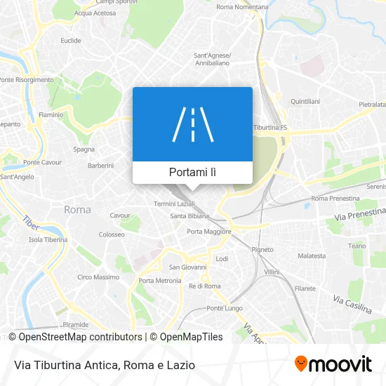 Mappa Via Tiburtina Antica