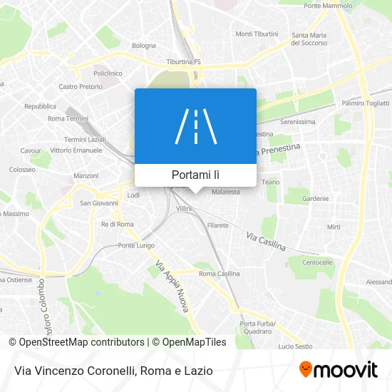 Mappa Via Vincenzo Coronelli