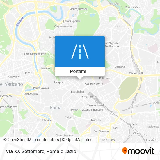 Mappa Via XX Settembre