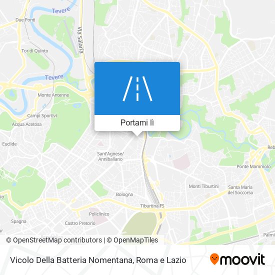 Mappa Vicolo Della Batteria Nomentana