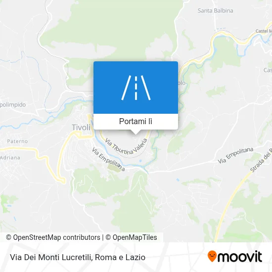 Mappa Via Dei Monti Lucretili