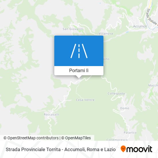 Mappa Strada Provinciale Torrita - Accumoli