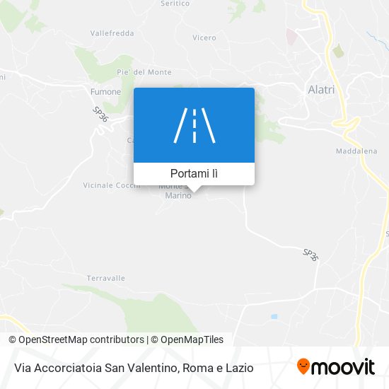 Mappa Via Accorciatoia San Valentino