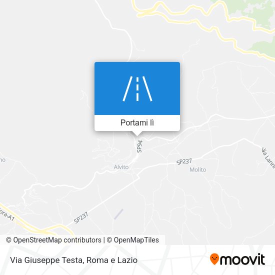 Mappa Via Giuseppe Testa