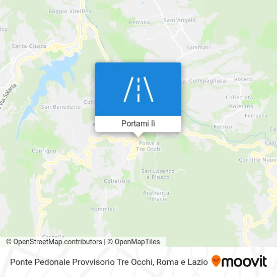 Mappa Ponte Pedonale Provvisorio Tre Occhi