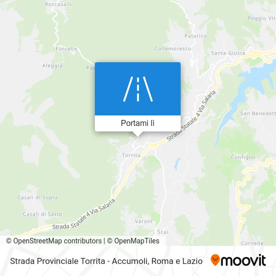 Mappa Strada Provinciale Torrita - Accumoli