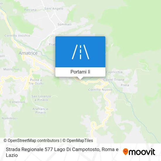 Mappa Strada Regionale 577 Lago Di Campotosto