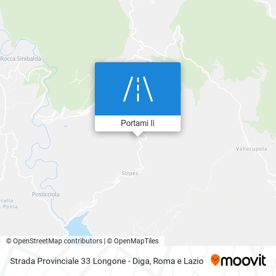 Mappa Strada Provinciale 33 Longone - Diga