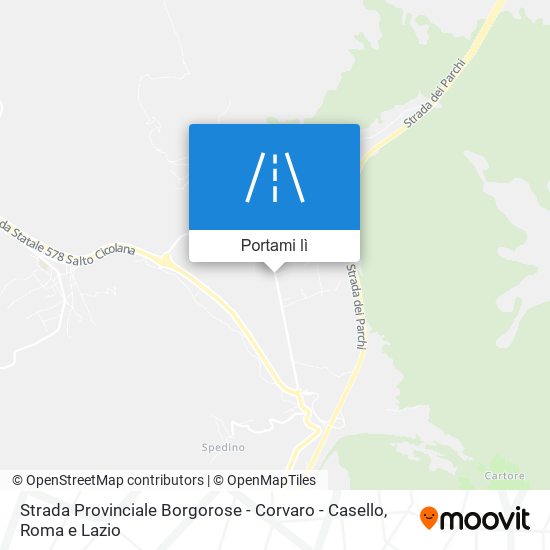 Mappa Strada Provinciale Borgorose - Corvaro - Casello