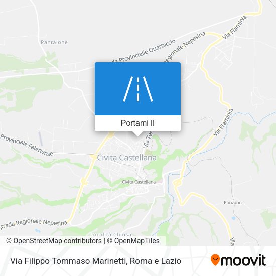 Mappa Via Filippo Tommaso Marinetti