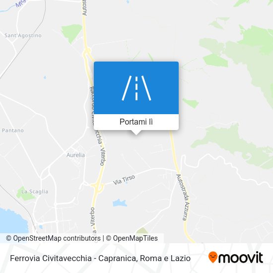 Mappa Ferrovia Civitavecchia - Capranica
