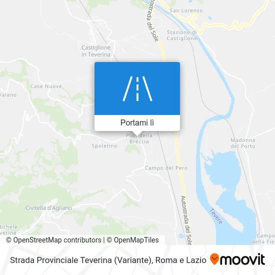 Mappa Strada Provinciale Teverina (Variante)