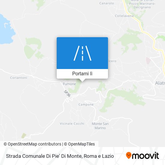 Mappa Strada Comunale Di Pie' Di Monte