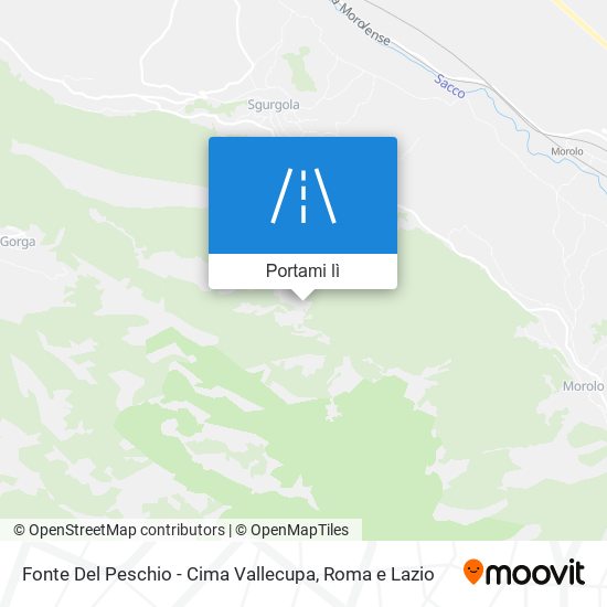 Mappa Fonte Del Peschio - Cima Vallecupa